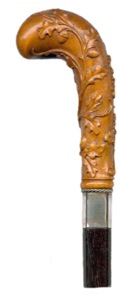 Empuñadura de bastón en madera de boj. Obra del autor.